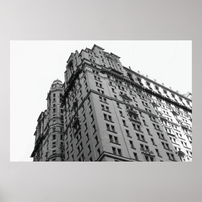 Extra Large New York City B&W-Byggnad Poster (Framsidan)