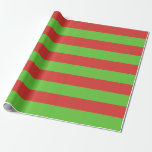 Extra Large Red and Grönt Rand Wrapping Papper Presentpapper<br><div class="desc">En jul färg som slår pappert. En papper designad med ett rött och vitt strimlat mönster i extra på stor storlek.</div>