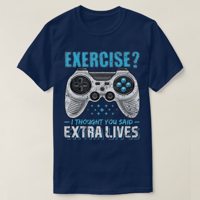 Extra lever en snygg videospelskontroll Retro Boy T Shirt (Design framsida)