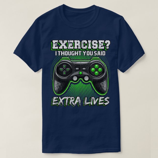 Extra lever en snygg videospelskontroll Retro Boy T Shirt (Design framsida)