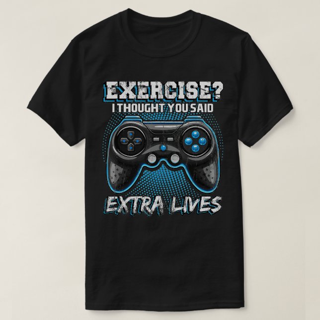 Extra lever en snygg videospelskontroll Retro Boy T Shirt (Design framsida)