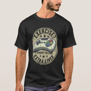 Extra lever videospelsstyrenheten Retro Gamer Boy T Shirt