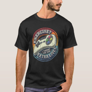 Extra lever videospelsstyrenheten Retro Gamer Boy T Shirt