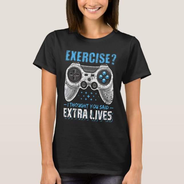 Extra Lives Video Game Controller Retro Gamer Bo T Shirt (Framsida)