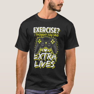 Extra Lives Video Game Controller Retro Gamer Boys T Shirt