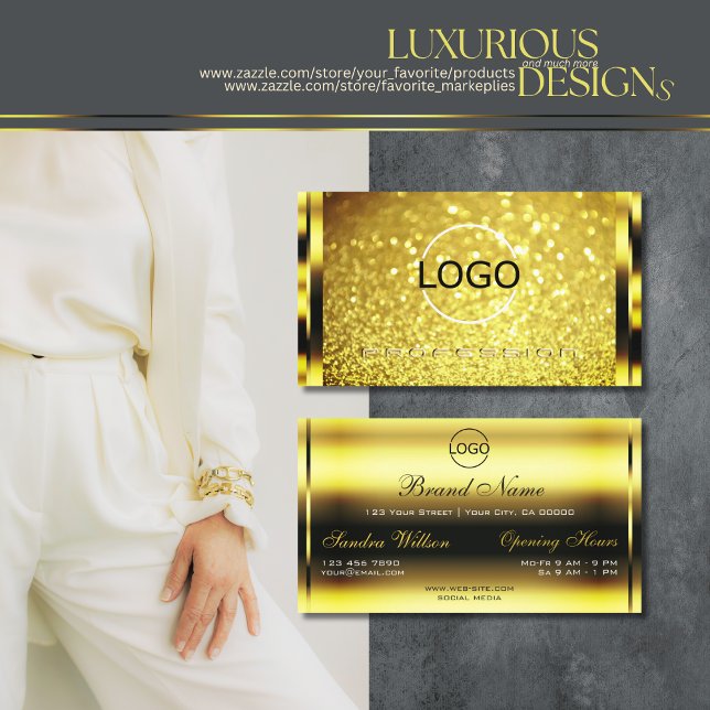 Extra Logotyp för lyxen Golden Gnistra Gult Guld G Visitkort (Skapare uppladdad)