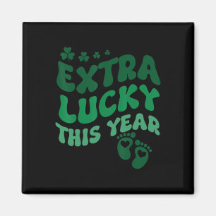 Extra Lucky Graviditetsannonsering St Patricks Day Magnet