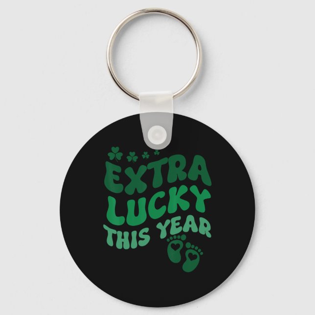 Extra Lucky Graviditetsannonsering St Patricks Day Nyckelring (Framsida)