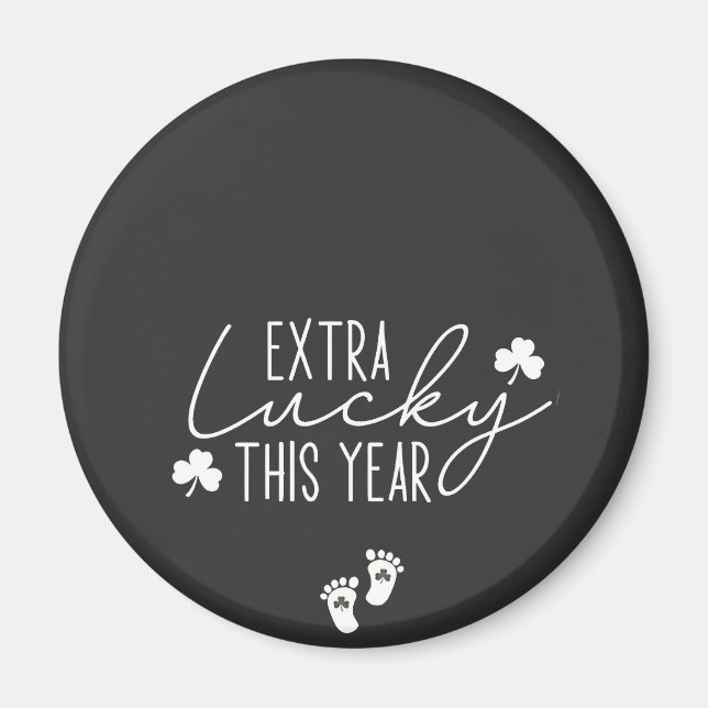 Extra Lucky i år Gravid St Patrick Lucky  Magnet (Framsidan)