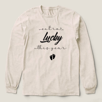 "Extra Lucky This Year" Pregnancy Announcement Gif T Shirt