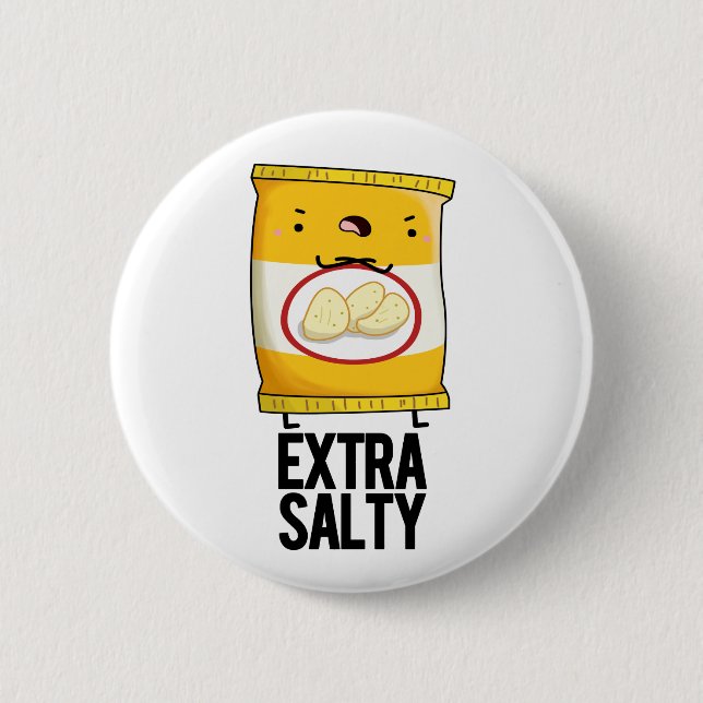 Extra Salty Funny Salty Snack Pun Knapp (Framsida)