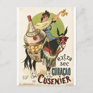 "Extra Sec. Curaçao Cusenier" Liquer-reklam Vykort