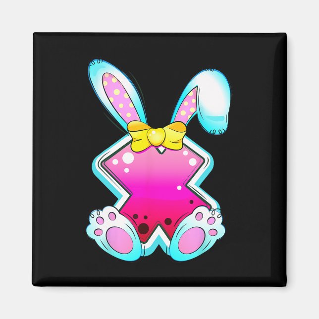 Extra söta påskalfabetet Coquette Bow Letter X Magnet (Framsidan)