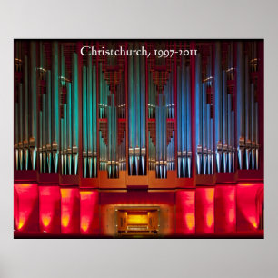 Extra, stort ChristChurch Town Hall-organ poster