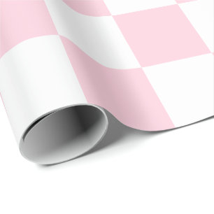 Extra stort ljust - rosa- och vitkontroller presentpapper