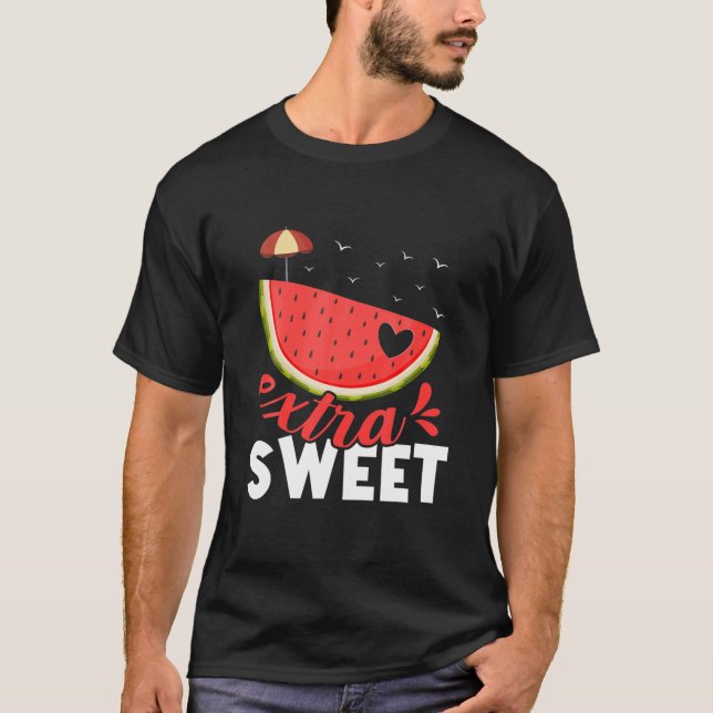 Extra Sweet Watermelon Heart T Shirt (Framsida)