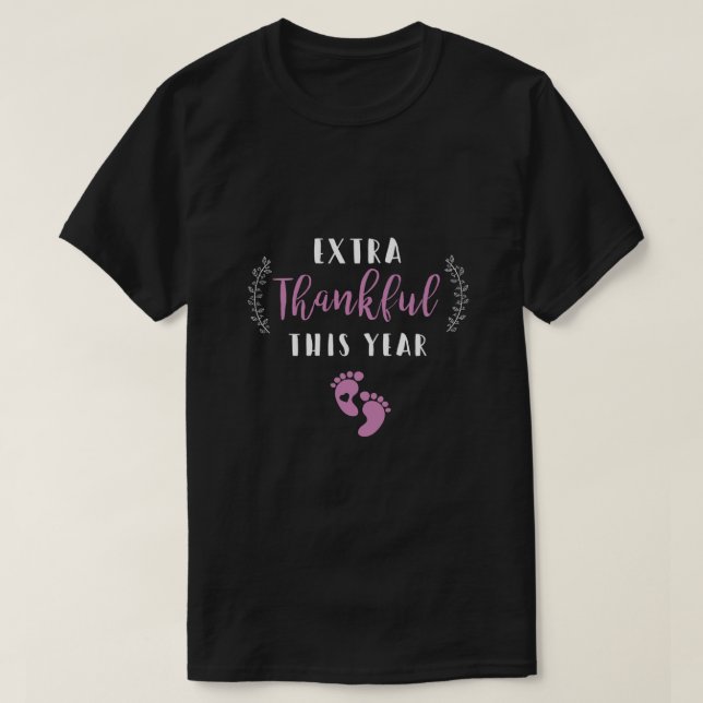 Extra tacksamt detta år Flickans Gravid Long Sleev T Shirt (Design framsida)