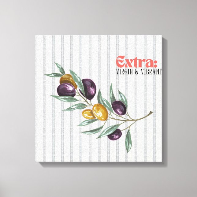 Extra Virgin Livlig Medelhavs Olivgren Canvastryck (Framsida)