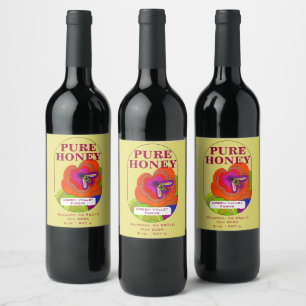 Extra White Pure Honung Beverage Labels Vinflaska Etikett