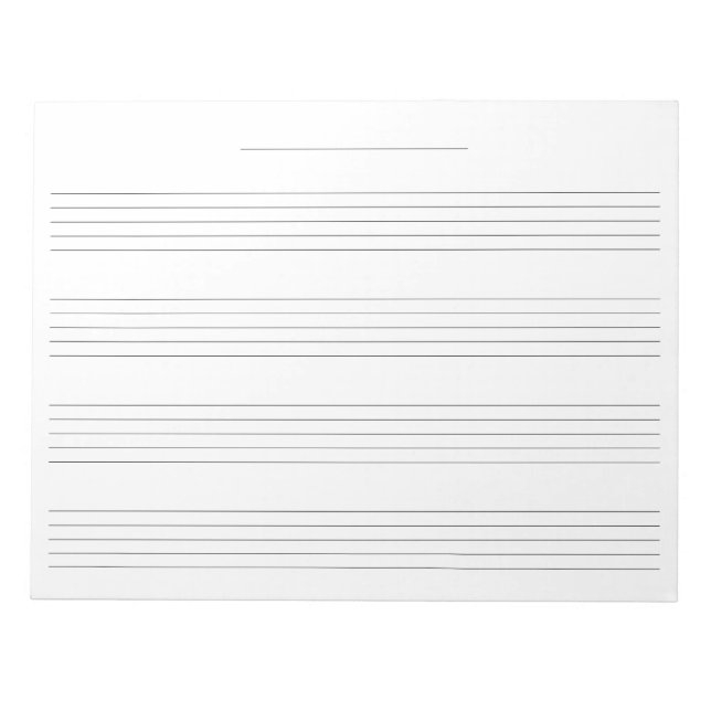 Extra Wide Rule Music Manuscript Papper för barn Anteckningsblock (Framsida)