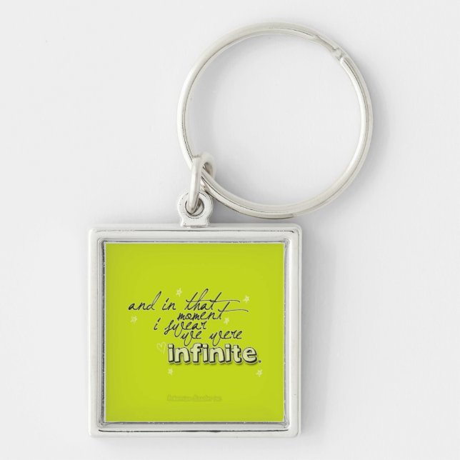 Extraförmånerna "oändliga" Keychain Fyrkantig Silverfärgad Nyckelring (Framsidan)