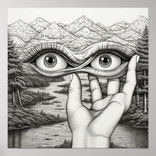ExtraHandly Eyebollar: Surreal Händer Growing out Poster