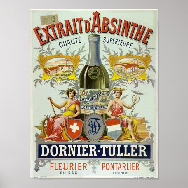 Extrait d'Absinthe Poster fin konst (Framsidan)