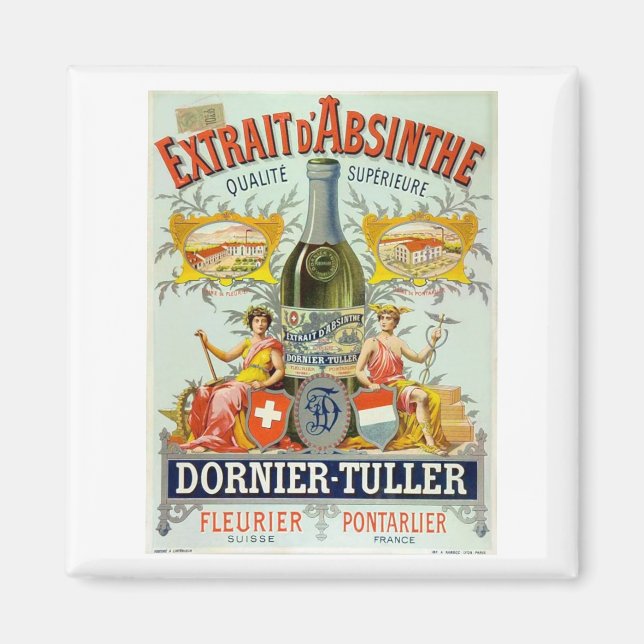 Extrait d'Absinthe Poster fin konst Magnet (Framsidan)