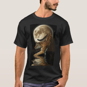 Extraknäcka jakt för saga~-tigern i månskenskjorta t-shirt