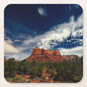 Extraknäcka över Sedona, Arizona Underlägg Papper Kvadrat