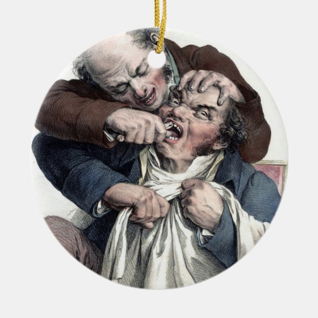 Extraktion för vintagetandläkaretand julgransprydnad keramik (Framsidan)