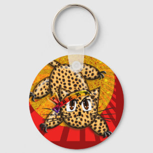 Extrakute Anime Leopard Kattunge Rainbow Head Band Nyckelring