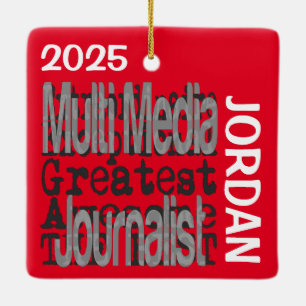 Extraordinaire-ANPASSNINGSBAR för multimediajourna Julgransprydnad Keramik