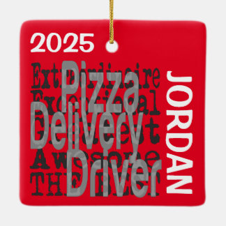 Extraordinaire-ANPASSNINGSBAR för Pizza Delivery D Julgransprydnad Keramik