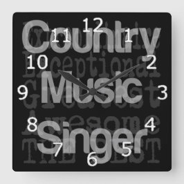 Extraordinaire countrymusiksångare fyrkantig klocka