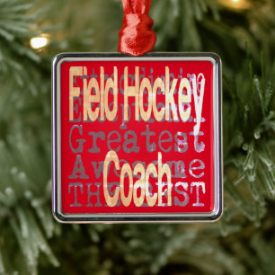 Extraordinaire fält Hockey Coach Extraordinaire Julgransprydnad Metall