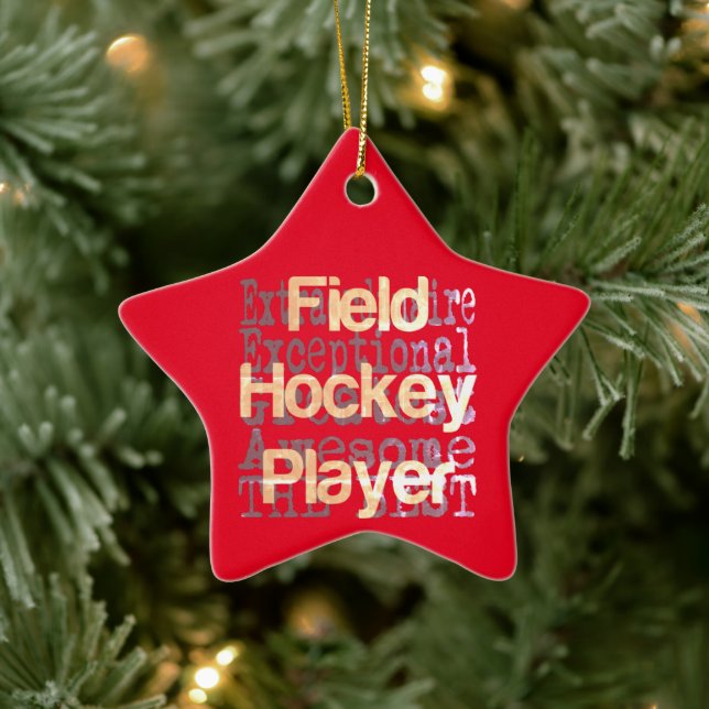 Extraordinaire fält Hockey Player Julgransprydnad Keramik (Träd)