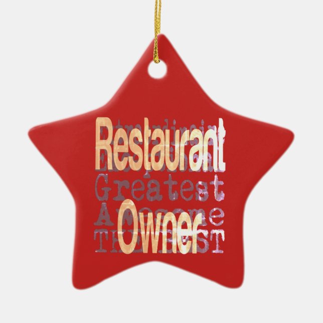 Extraordinaire för restaurangägare julgransprydnad keramik (Framsidan)