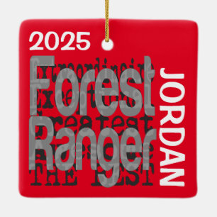 Extraordinaire Forest Skogsvaktare Julgransprydnad Keramik