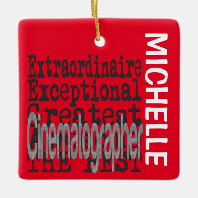 Extraordinär ANPASSNINGSBAR för Cinematograf Julgransprydnad Keramik (Framsida)