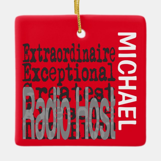 Extraordinär ANPASSNINGSBAR för radiovärddator Julgransprydnad Keramik (Framsida)