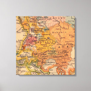 Extraordinär antikisk centraleuropa Karta Canvastryck