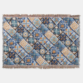 Extraordinär blå och Orange, arabiska och marockan Filt