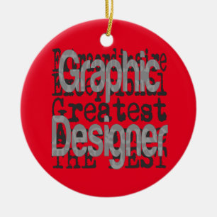Extraordinär grafisk designern julgransprydnad keramik