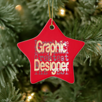 Extraordinär grafisk designern julgransprydnad keramik