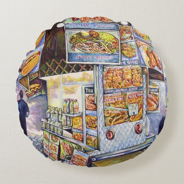 Extraordinär konstnärlig arbetsbelastning rund kudde (Framsidan)