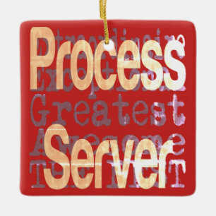 Extraordinär processaa server julgransprydnad keramik