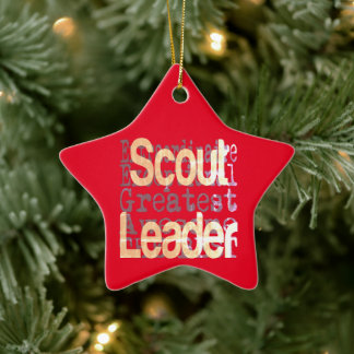 Extraordinär scout-ledare julgransprydnad keramik