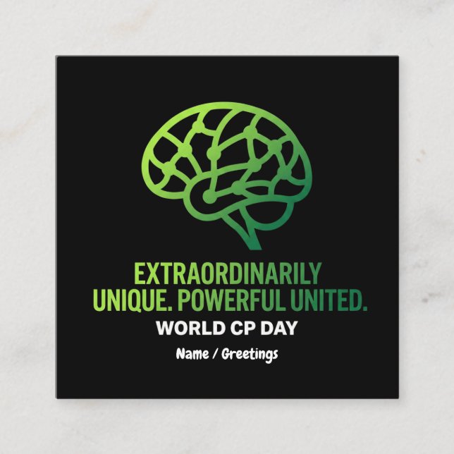 Extraordinarily Unique & United Cerebral Palsy  Fyrkantigt Visitkort (Framsida)