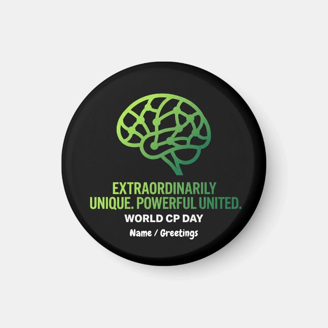 Extraordinärt Unikt & Enat Cerebral Pares  Magnet (Framsidan)